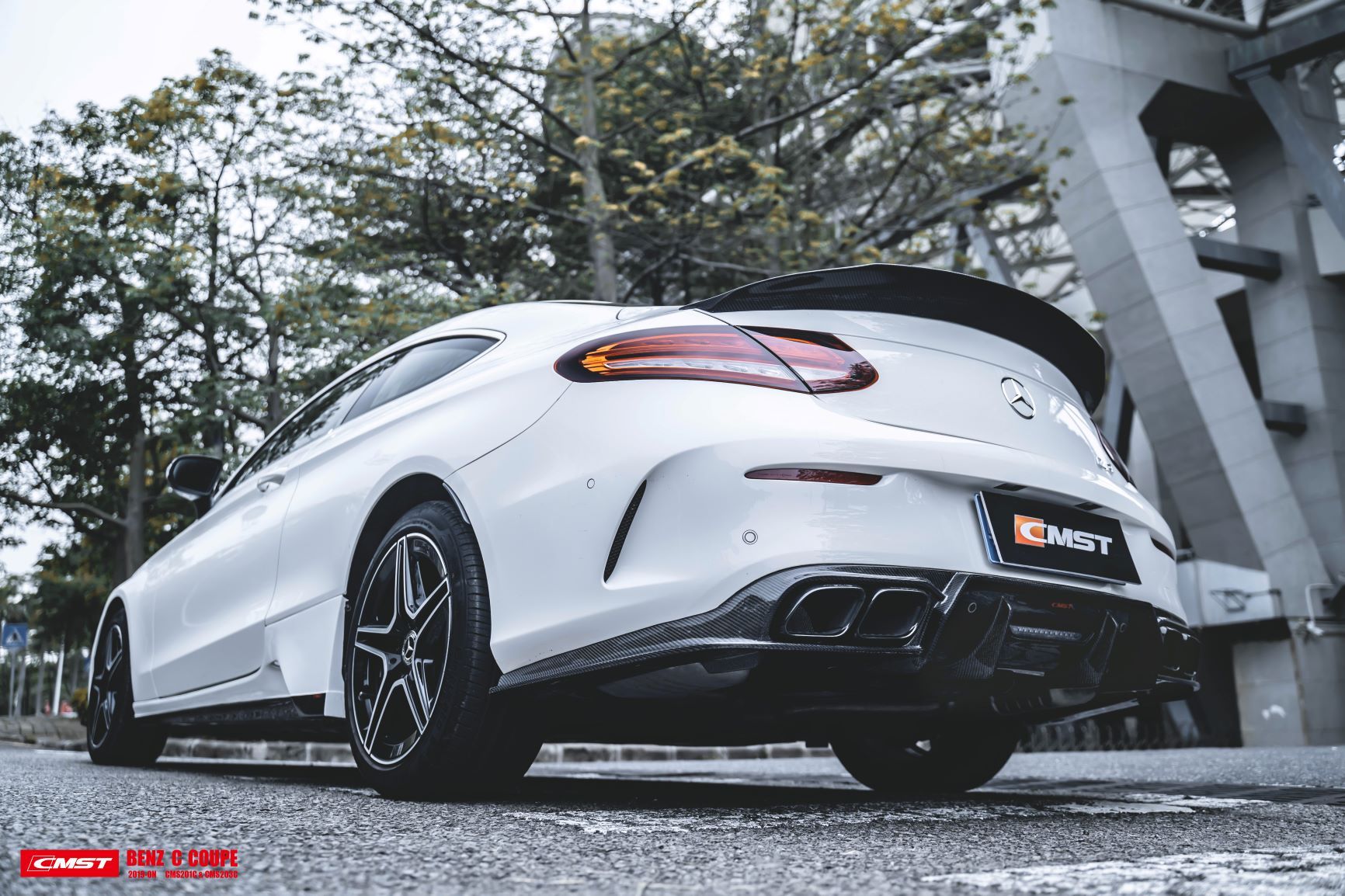 CMST - MERCEDES BENZ C CLASS COUPE W205 CARBON FIBRE REAR DIFFUSER