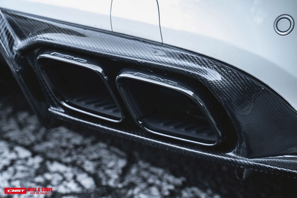 CMST - MERCEDES BENZ C300 C43 C63 CLA45 CLA35 CLA250 CARBON FIBRE EXHAUAST TIPS