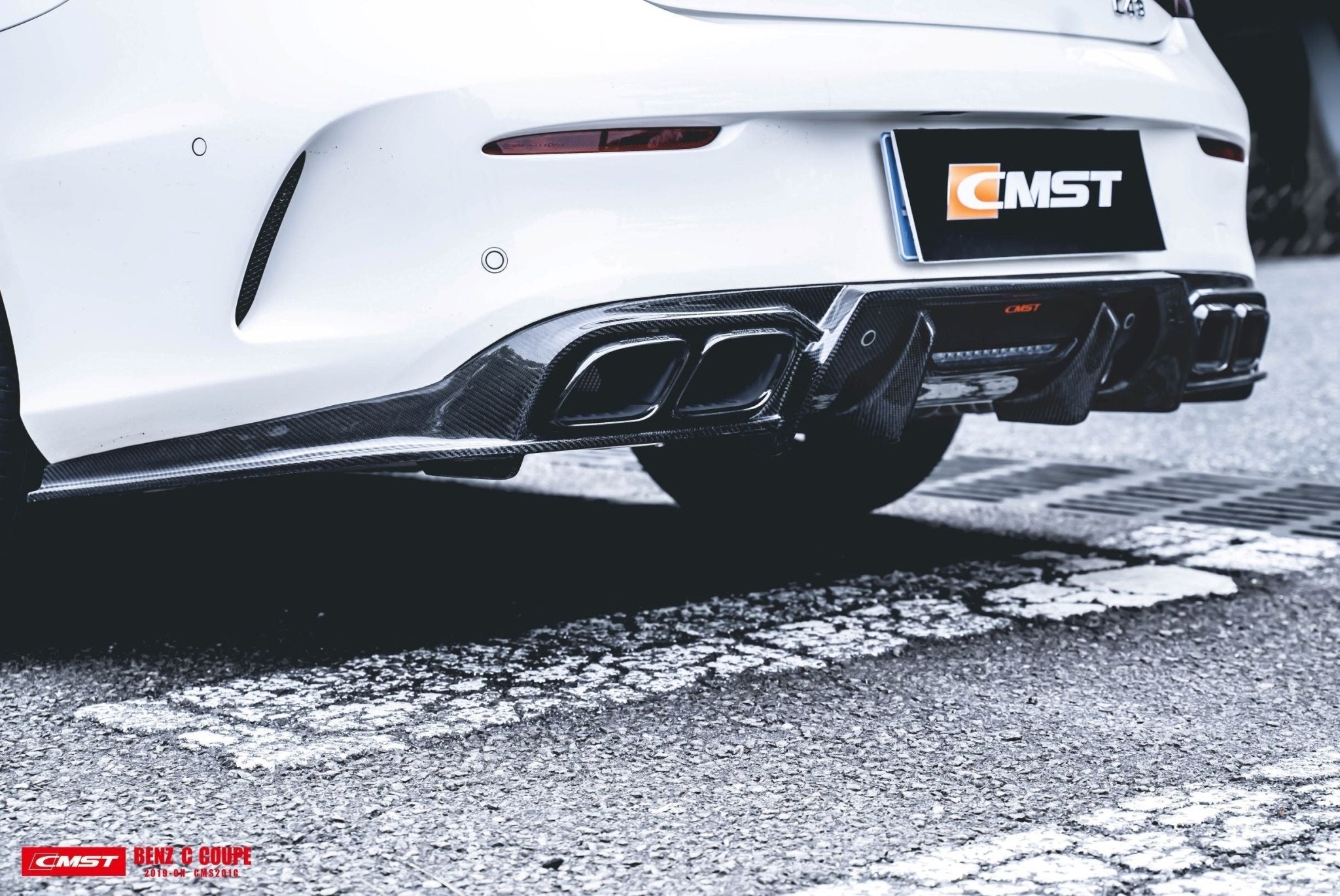 CMST - MERCEDES BENZ C300 C43 C63 CLA45 CLA35 CLA250 CARBON FIBRE EXHAUAST TIPS