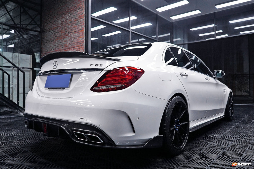 CMST - MERCEDES BENZ C63 SEDAN / COUPE W205 CARBON FIBRE REAR DIFFUSER WITH BRAKE LIGHT