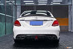CMST - MERCEDES BENZ C63 SEDAN / COUPE W205 CARBON FIBRE REAR DIFFUSER WITH BRAKE LIGHT