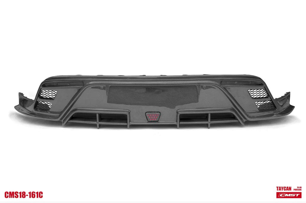 CMST - PORSCHE TAYCAN BASE / 4S DRY CARBON FIBRE REAR DIFFUSER WITH WINGLETS