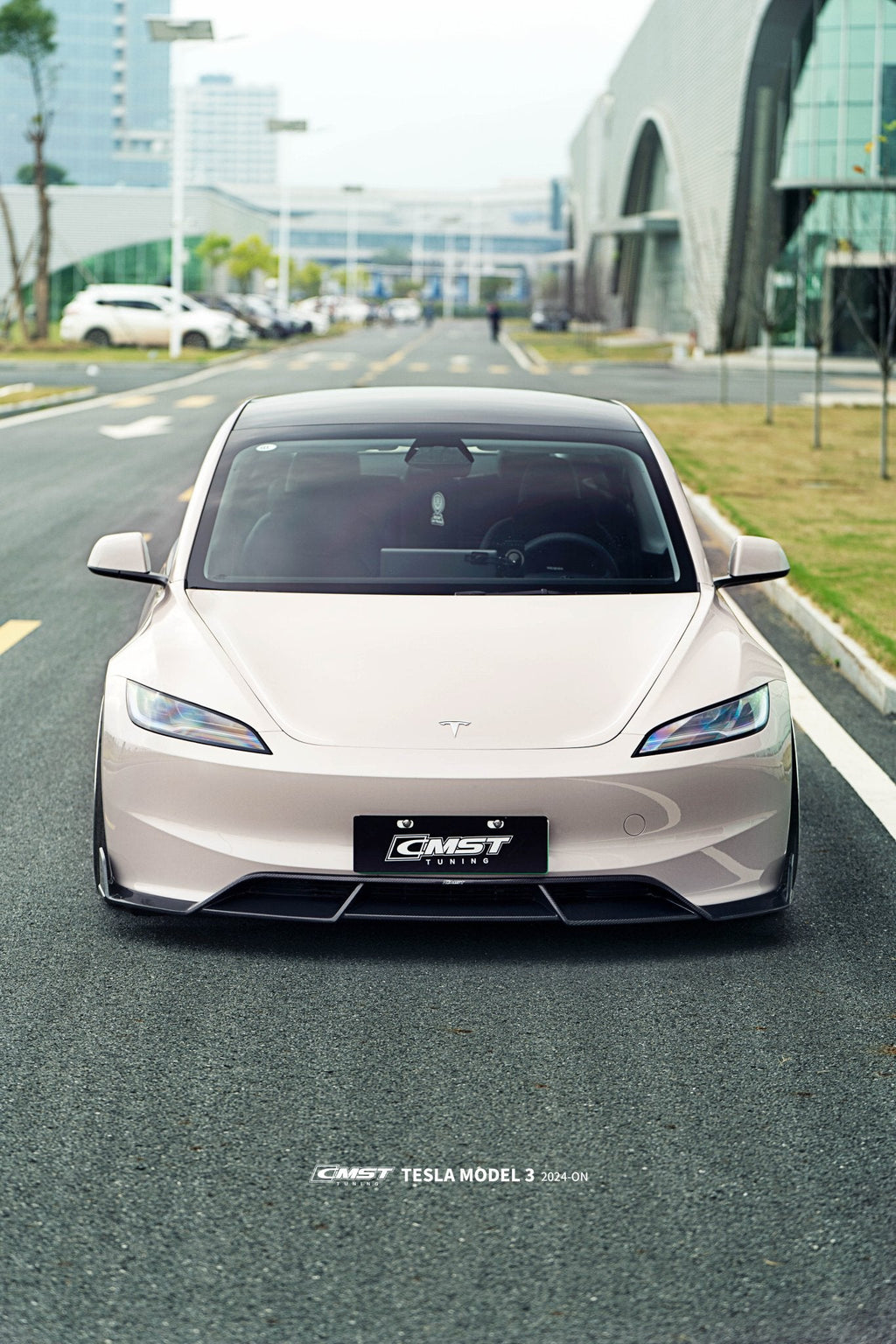 CMST - TESLA MODEL 3 HIGHLAND 2024+ CARBON FIBRE FRONT LIP SPLITTER V1