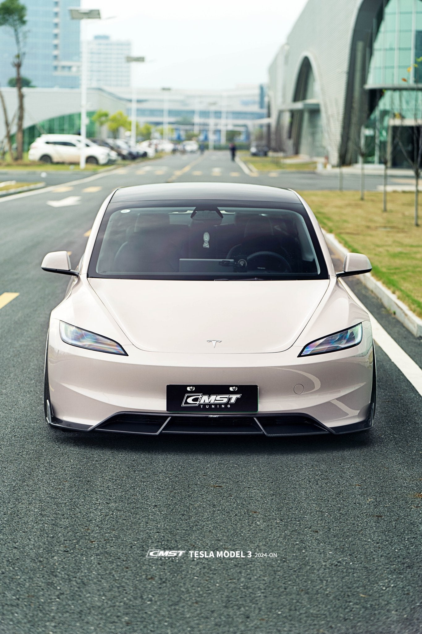 CMST - TESLA MODEL 3 HIGHLAND 2024+ CARBON FIBRE FRONT LIP SPLITTER V1