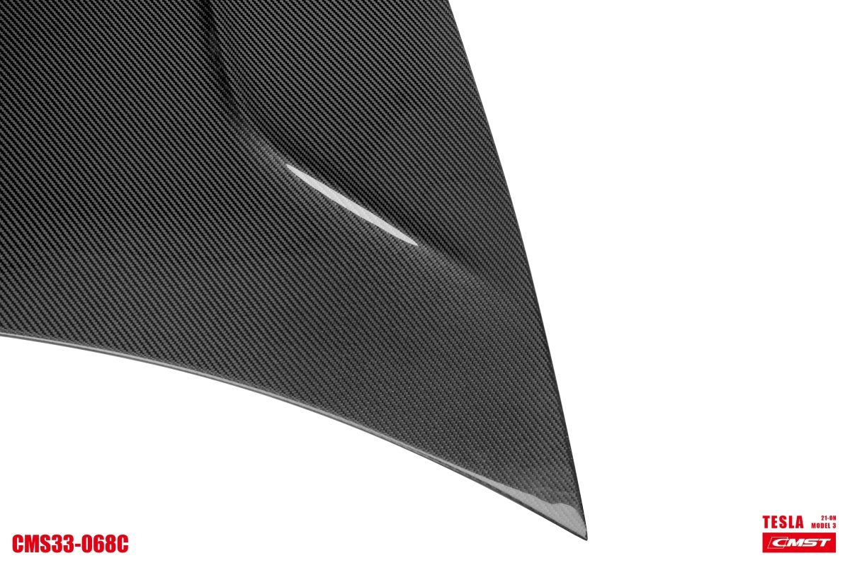 CMST - TESLA MODEL 3 CARBON FIBRE GLASS TRANSPARENT BONNET / HOOD V1