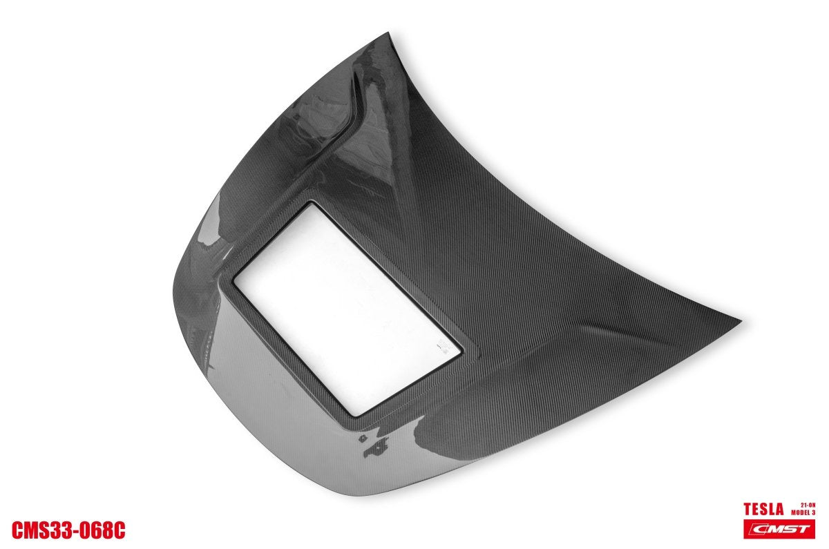 CMST - TESLA MODEL 3 CARBON FIBRE GLASS TRANSPARENT BONNET / HOOD V1