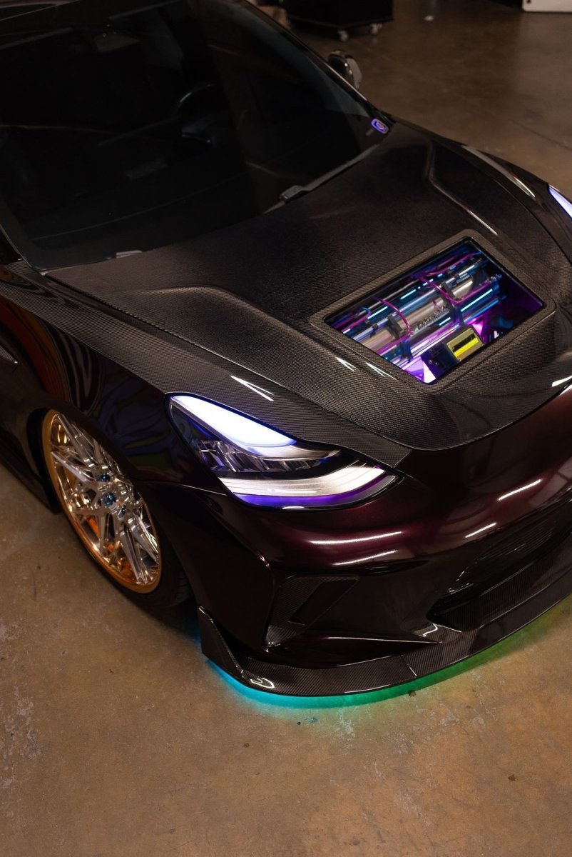 CMST - TESLA MODEL 3 CARBON FIBRE GLASS TRANSPARENT BONNET / HOOD V1