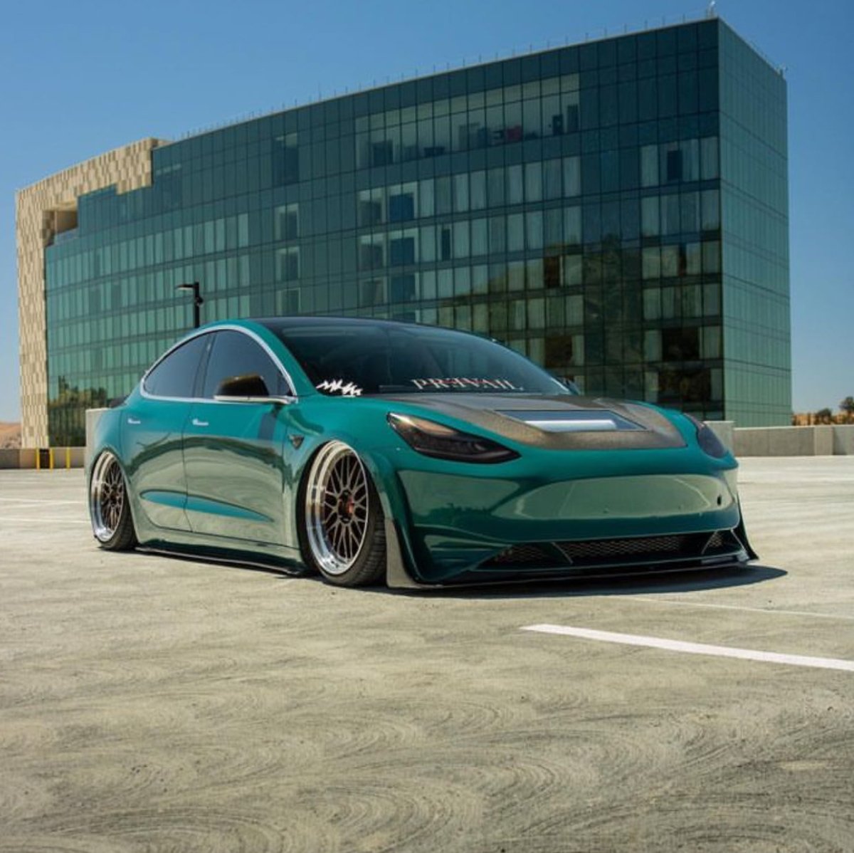 CMST - TESLA MODEL 3 CARBON FIBRE GLASS TRANSPARENT BONNET / HOOD V1