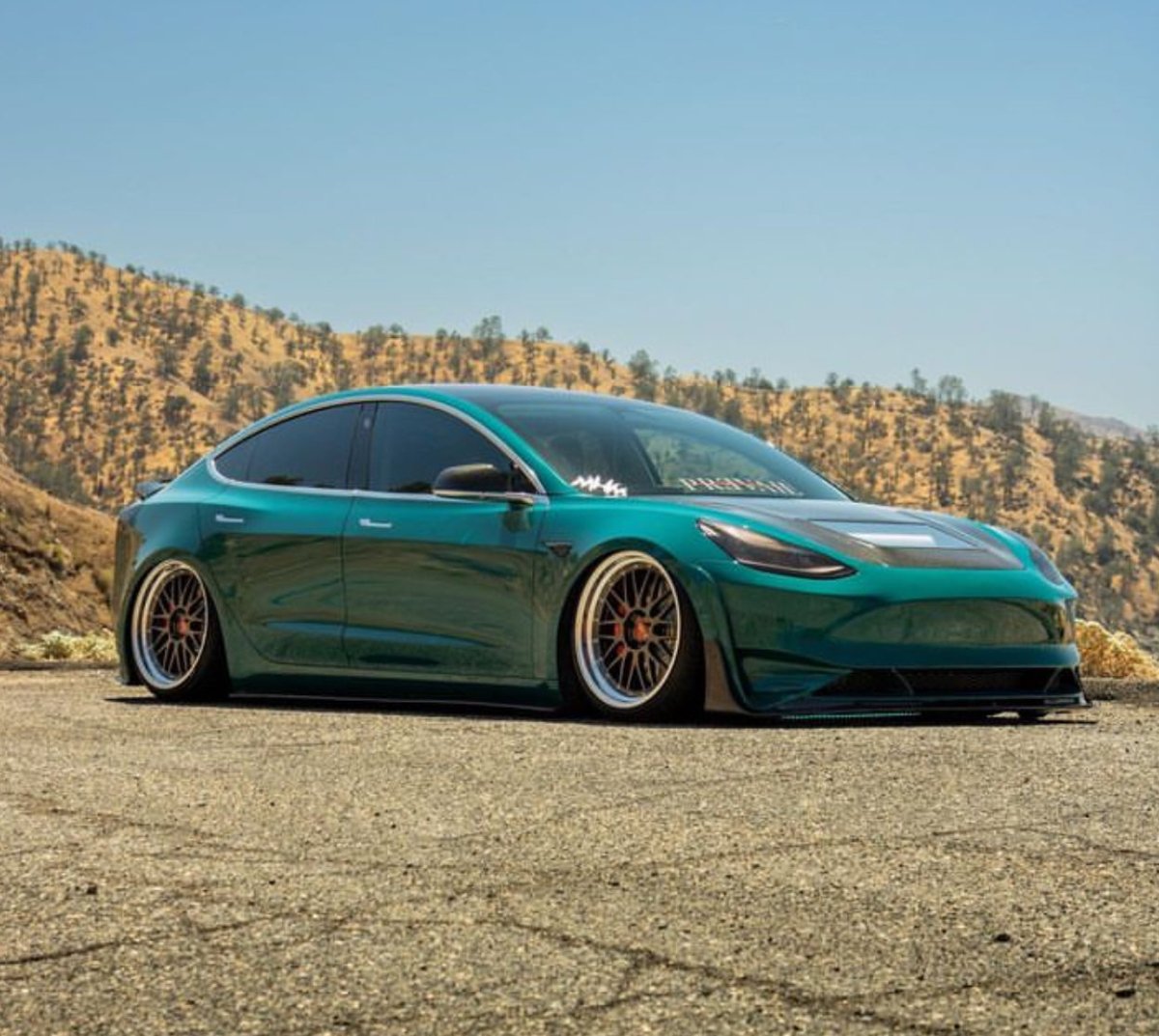 CMST - TESLA MODEL 3 CARBON FIBRE GLASS TRANSPARENT BONNET / HOOD V1