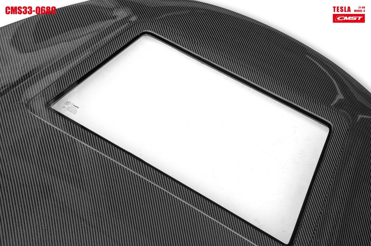 CMST - TESLA MODEL 3 CARBON FIBRE GLASS TRANSPARENT BONNET / HOOD V1