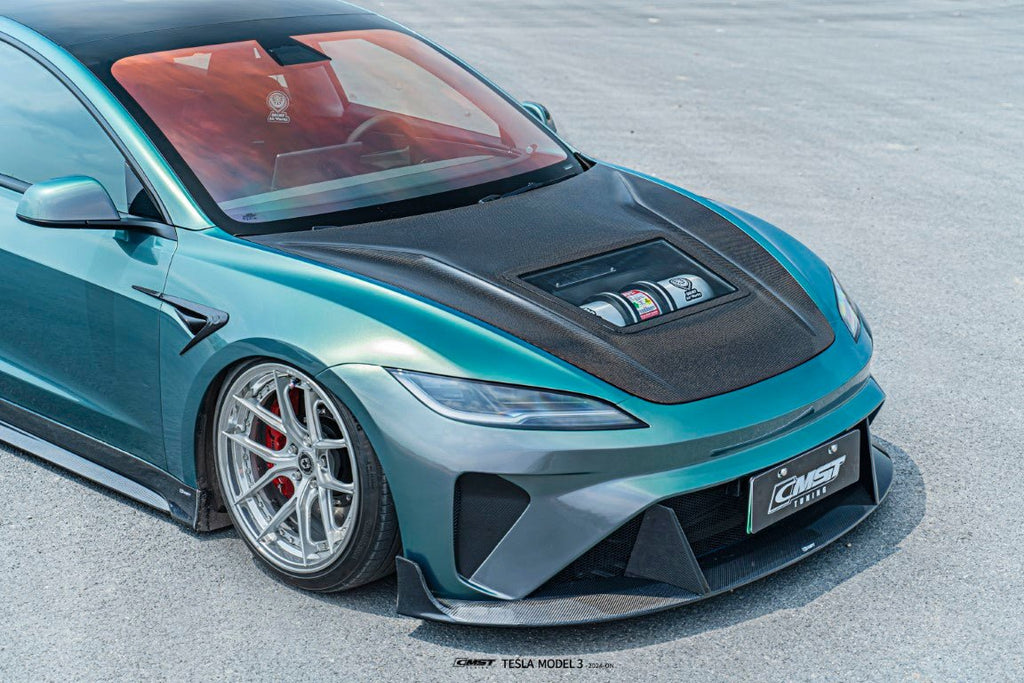 CMST - TESLA MODEL 3 HIGHLAND 2024+ CARBON FIBRE GLASS HOOD BONNET V2