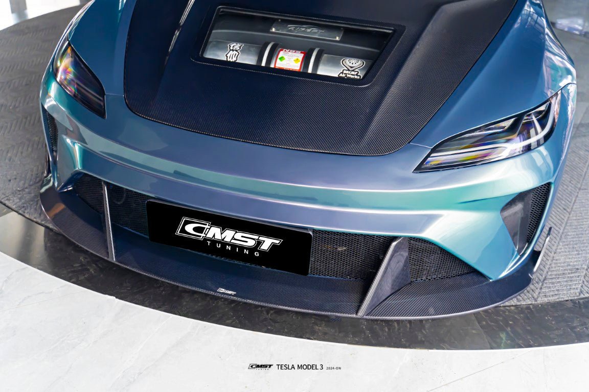 CMST - TESLA MODEL 3 HIGHLAND 2024+ CARBON FIBRE GLASS HOOD BONNET V2