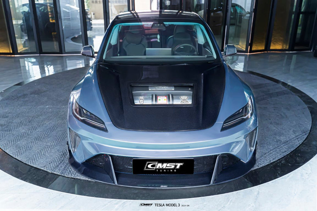 CMST - TESLA MODEL 3 HIGHLAND 2024+ CARBON FIBRE GLASS HOOD BONNET V2