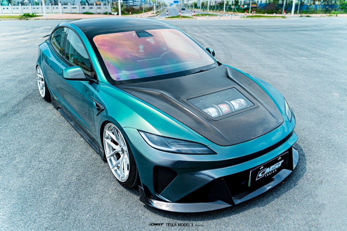 CMST - TESLA MODEL 3 HIGHLAND 2024+ CARBON FIBRE GLASS HOOD BONNET V2