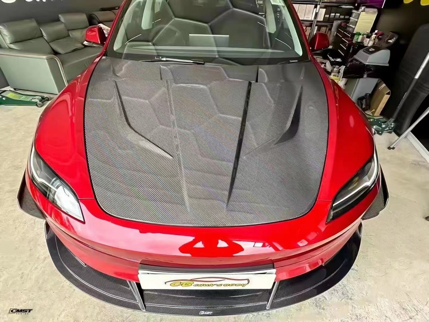 CMST - TESLA MODEL 3 HIGHLAND 2024+ CARBON FIBRE HOOD BONNET V1