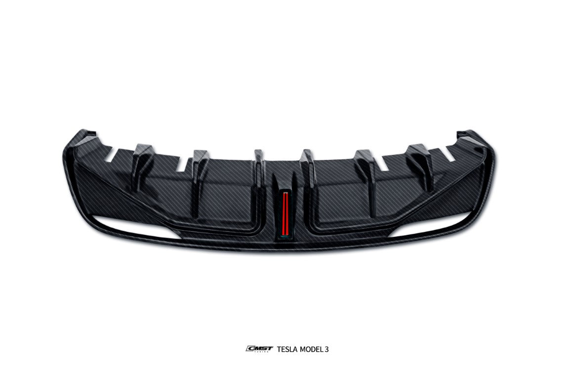 CMST - TESLA MODEL 3 HIGHLAND 2024+ CARBON FIBRE REAR DIFFUSER AND REAR SIDE SKIRTS