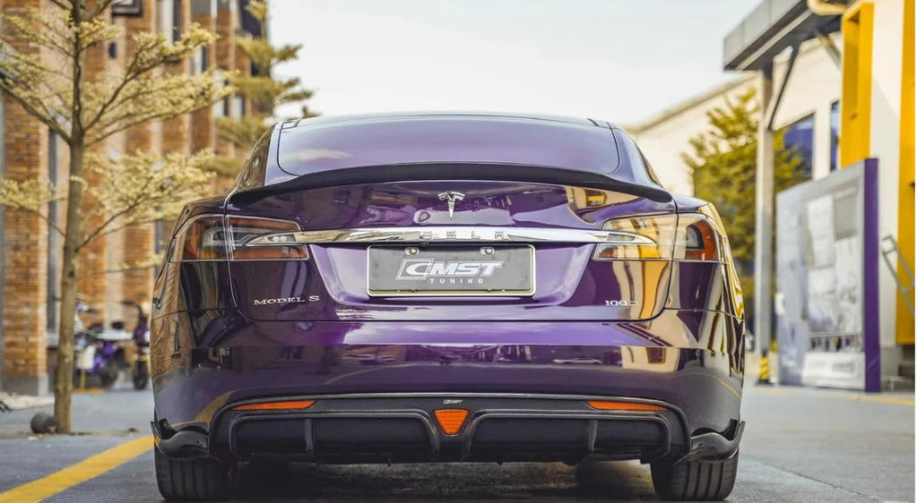 CMST - TESLA MODEL S CARBON FIBRE REAR DIFFUSER WITH LED BRAKE LIGHT