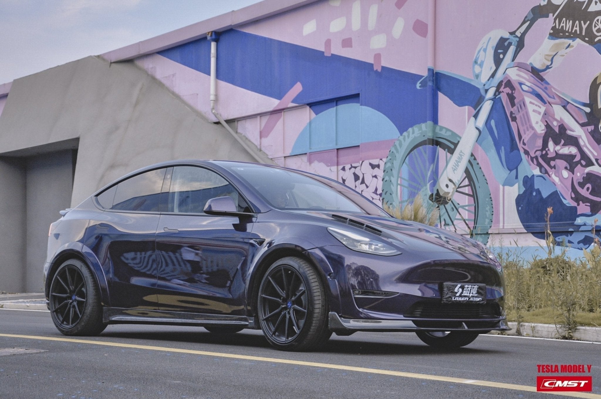 CMST - TESLA MODEL Y CARBON FIBRE SIDE SKIRTS V1