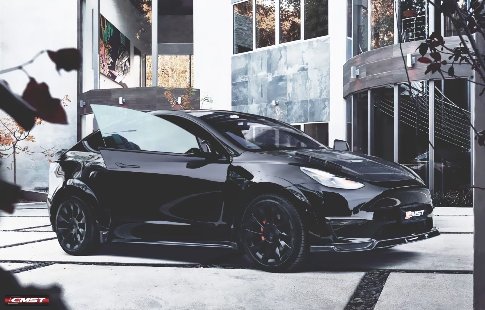 CMST - TESLA MODEL Y CARBON FIBRE SIDE SKIRTS V1
