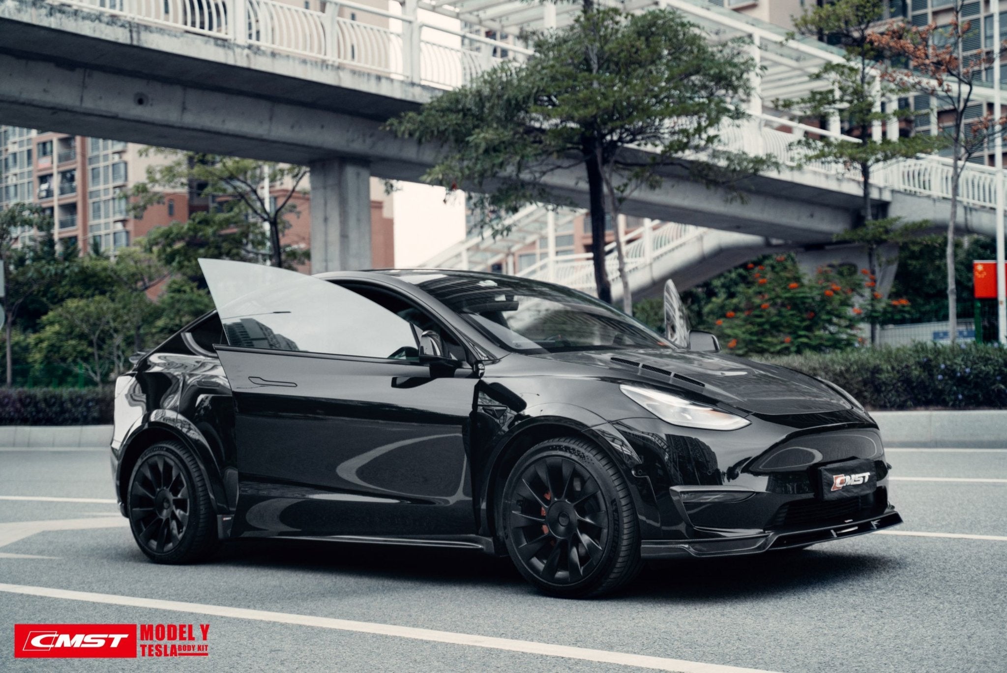 CMST - TESLA MODEL Y CARBON FIBRE SIDE SKIRTS V1