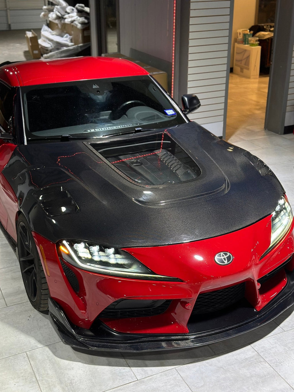 CMST- TOYOTA GR SUPRA CARBON FIBRE TRANSPARENT BONNET HOOD