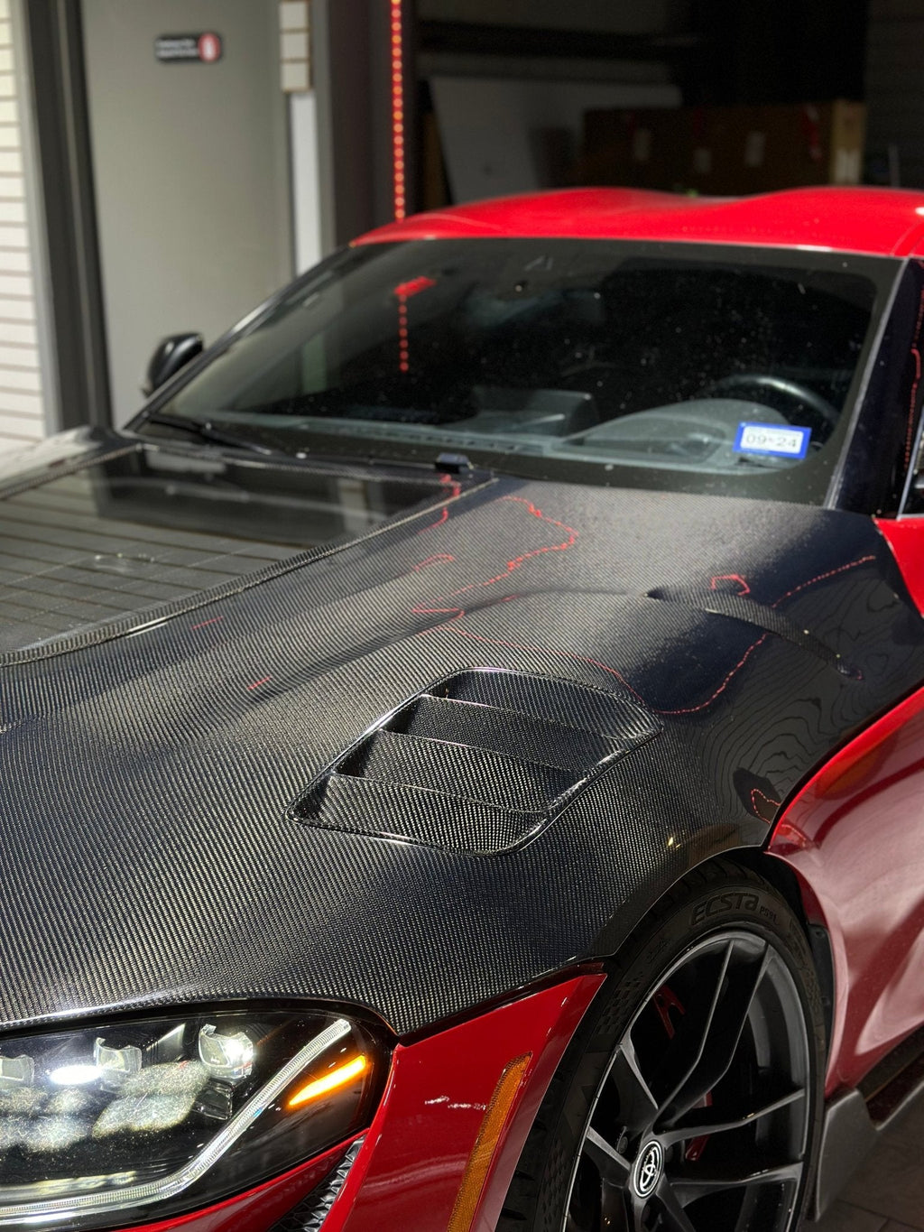 CMST- TOYOTA GR SUPRA CARBON FIBRE TRANSPARENT BONNET HOOD