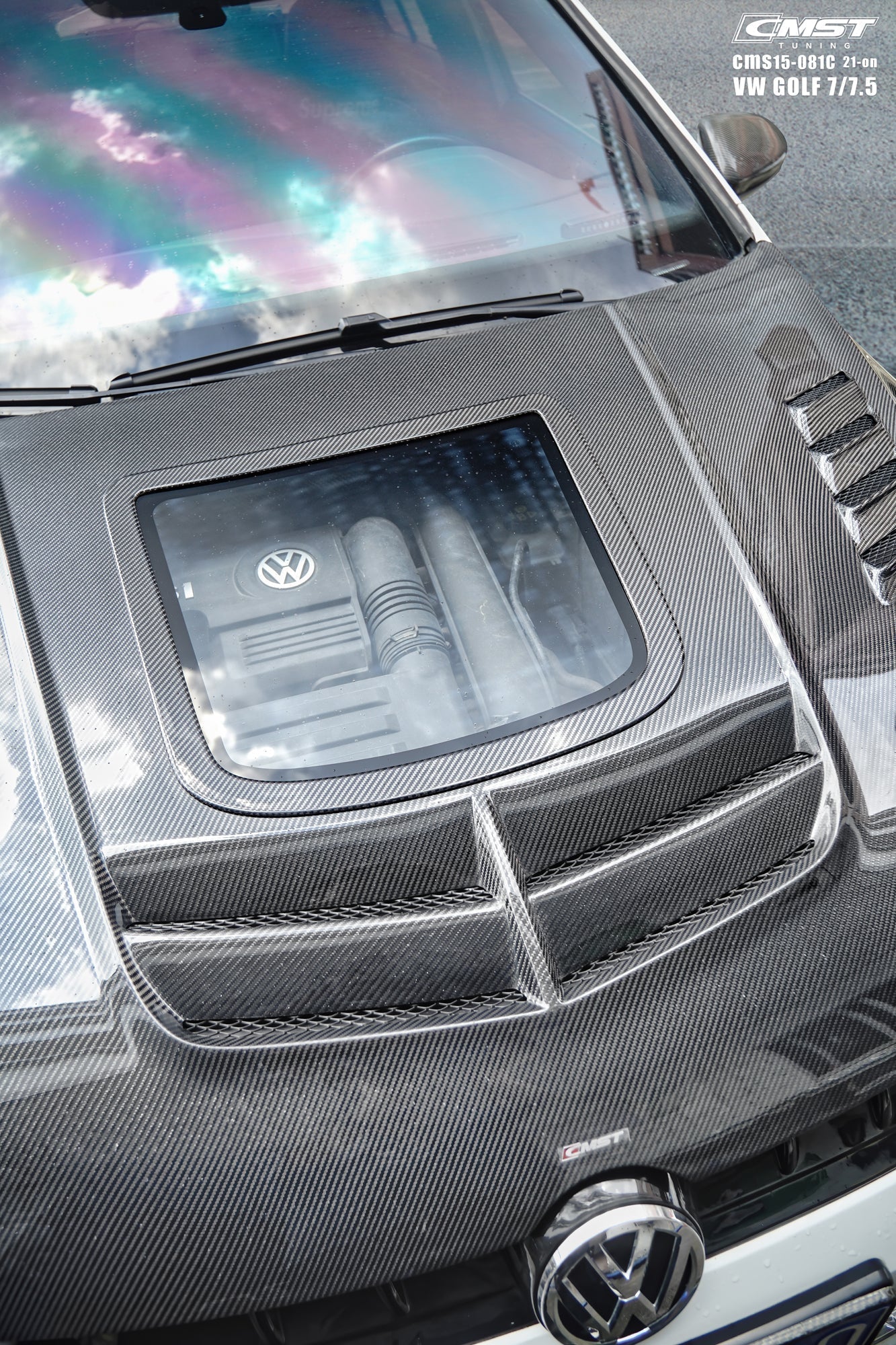 CMST - VOLKSWAGEN GOLF GTI / GOLF R MK7 MK7.5 CARBON FIBRE TRANSPARENT HOOD BONNET V2