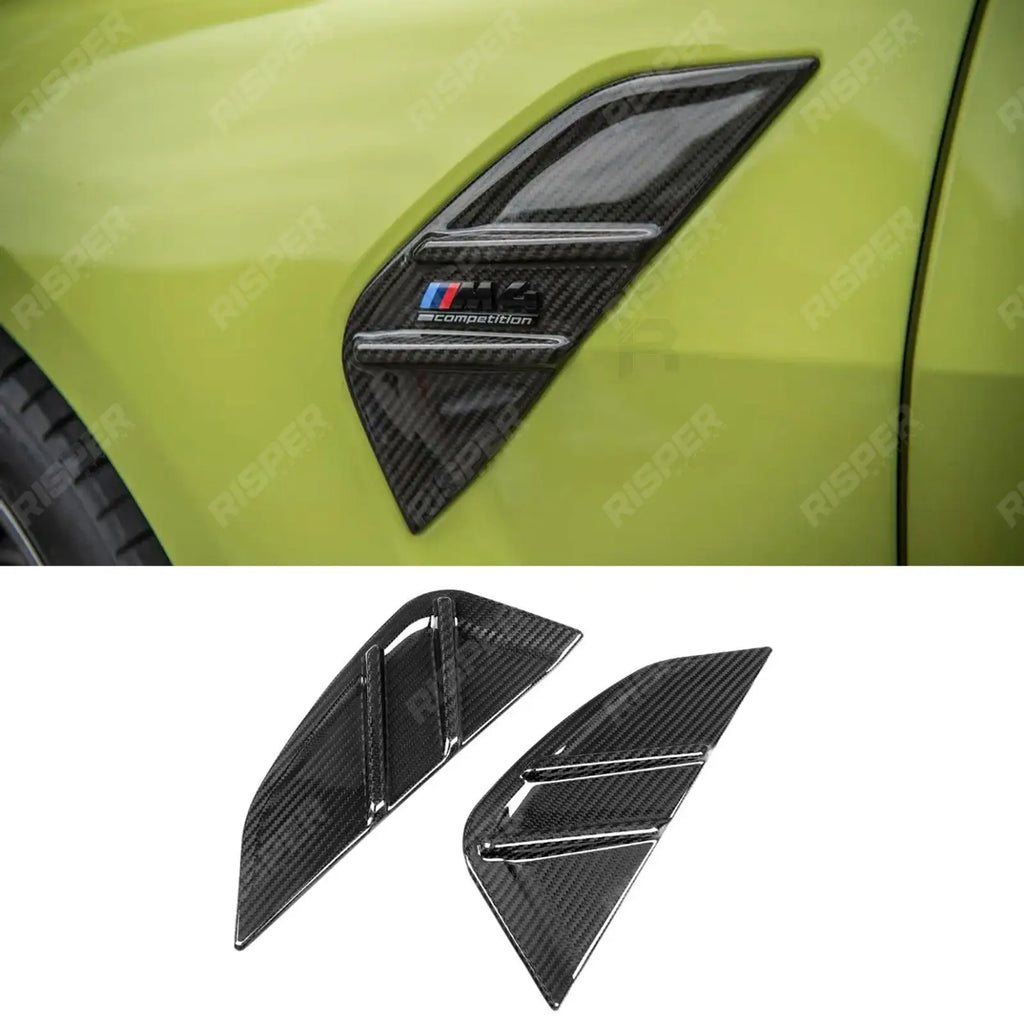 Covers For BMW M3 M4 G80 G82 - Dry Carbon Fiber Side Fender Badge