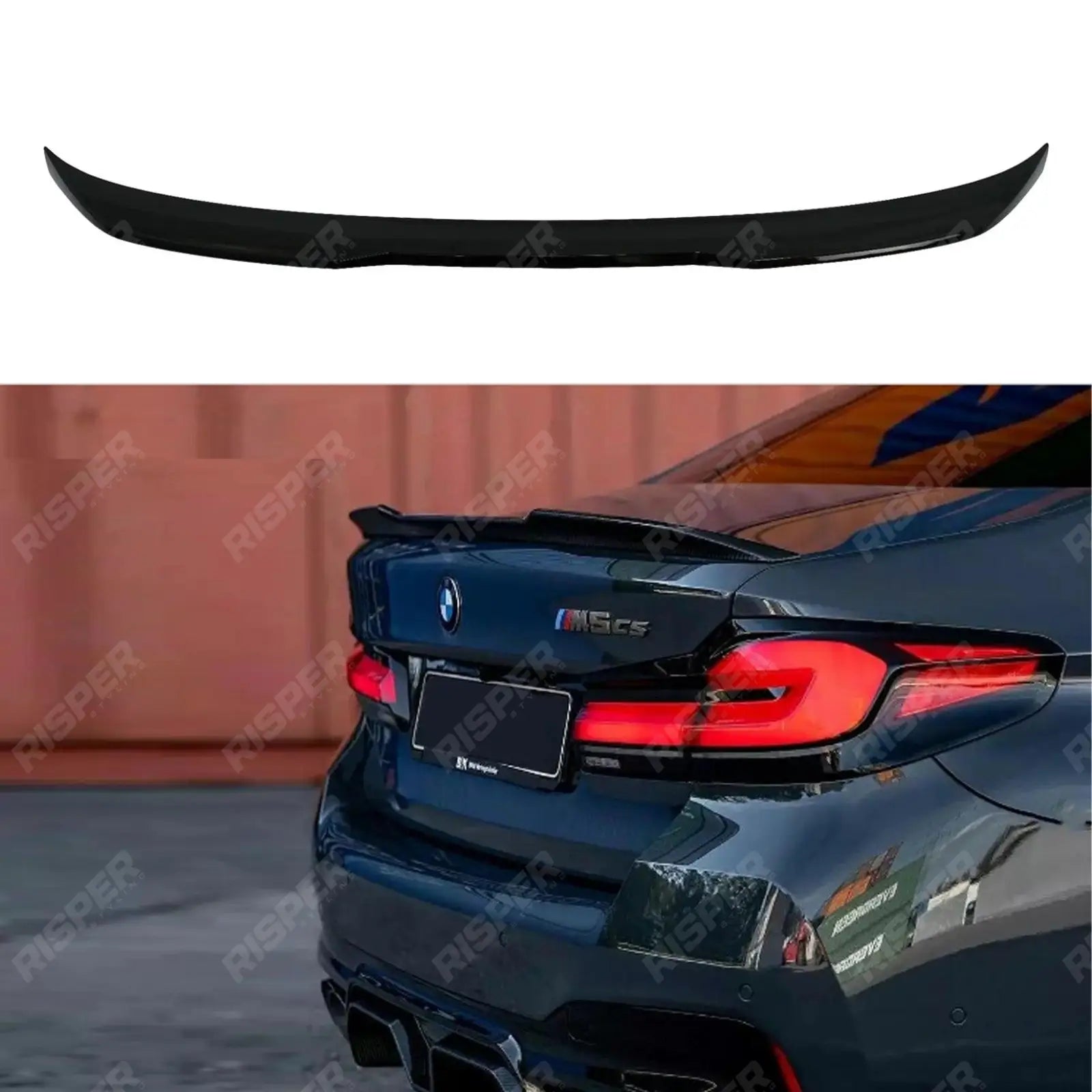CS Style Rear Spoiler For BMW 5 Series M5 G30 F90 - Gloss Black