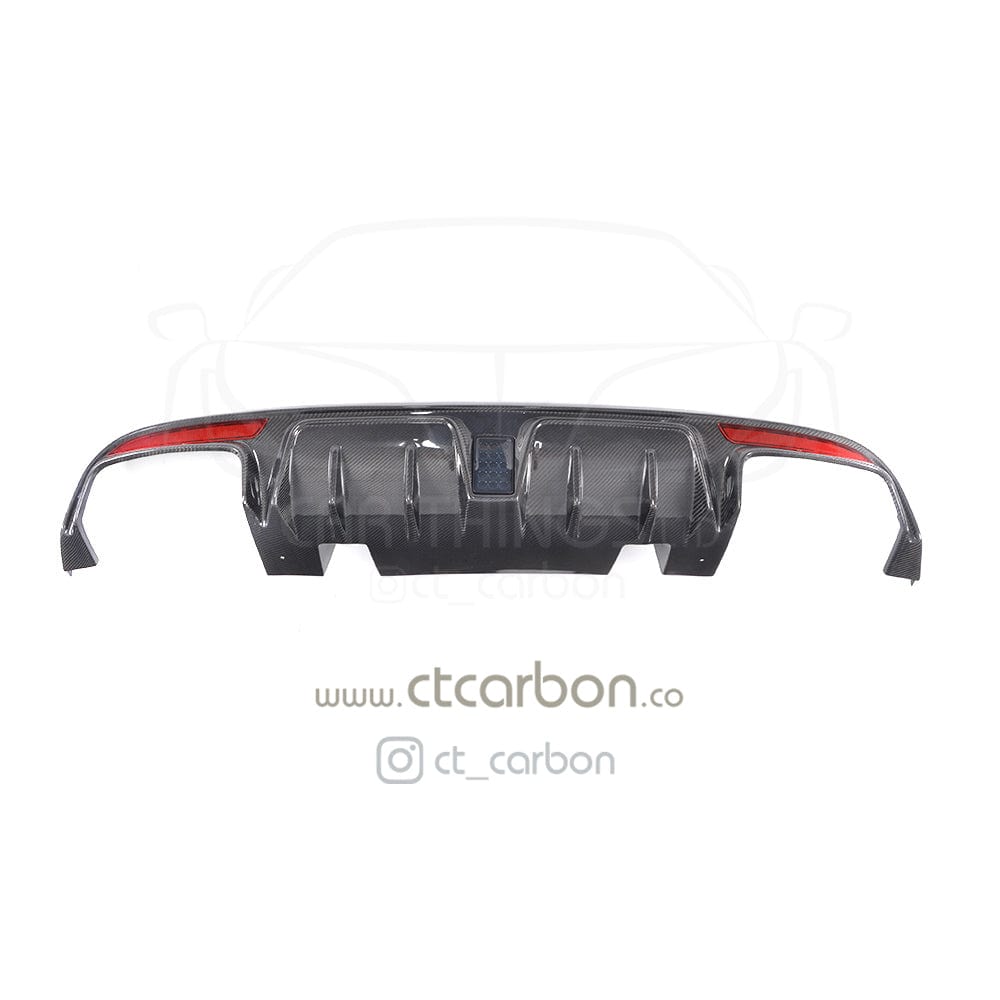 MERCEDES W205 C63 & C63S SALOON 4DR CARBON FIBRE DIFFUSER & EXHAUST TIPS - B STYLE