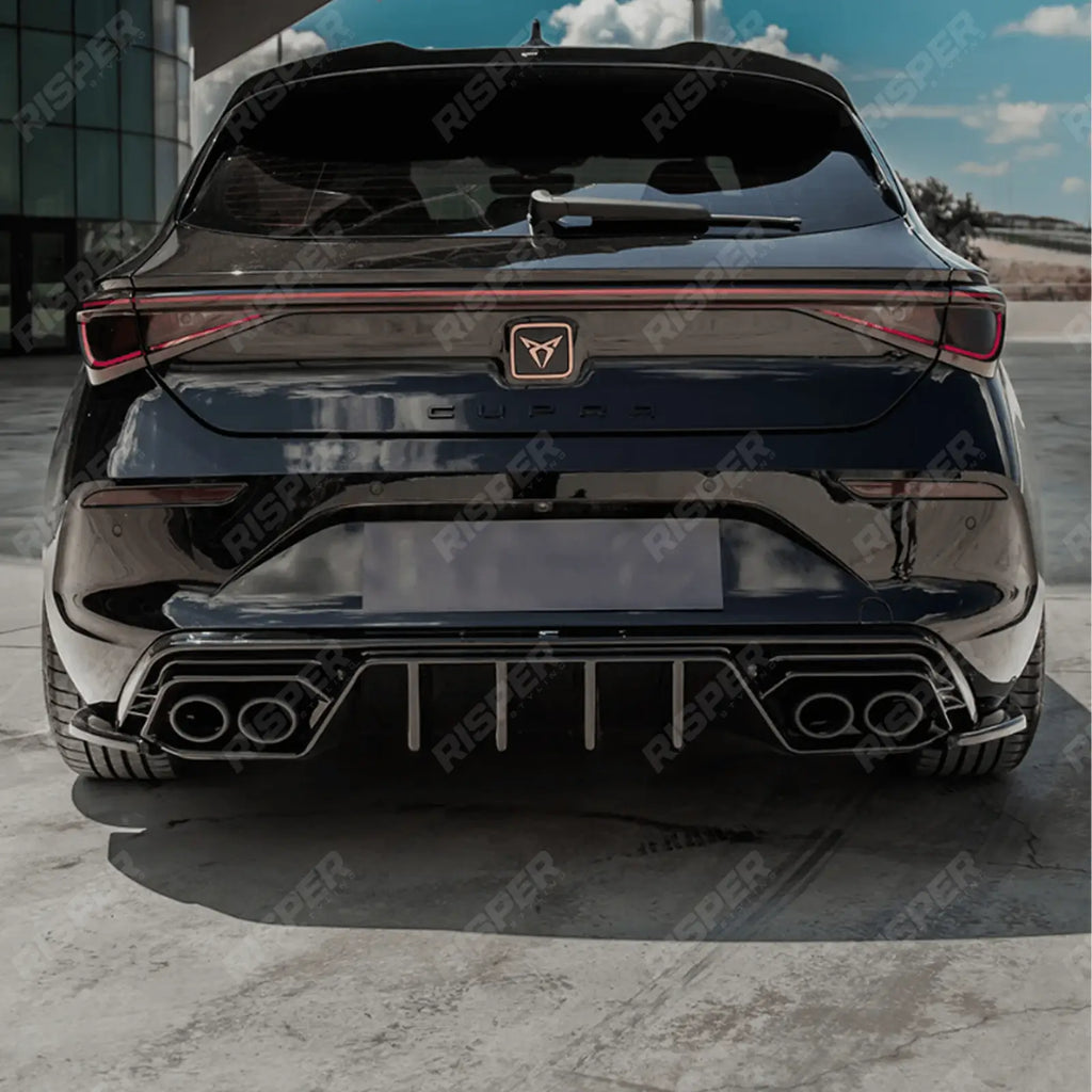 Cupra Leon 2020-2024 Rear Diffuser & Side Splitters In Gloss Black