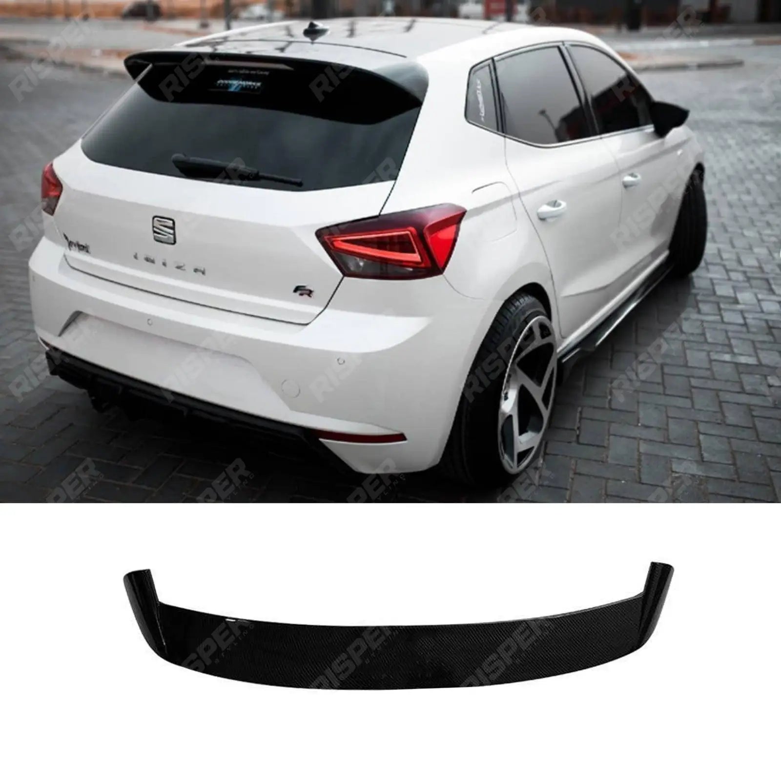 cupra Look' Rear Spoiler In Gloss Black For Seat Ibiza 5dr Mk5 6f 2017-2022
