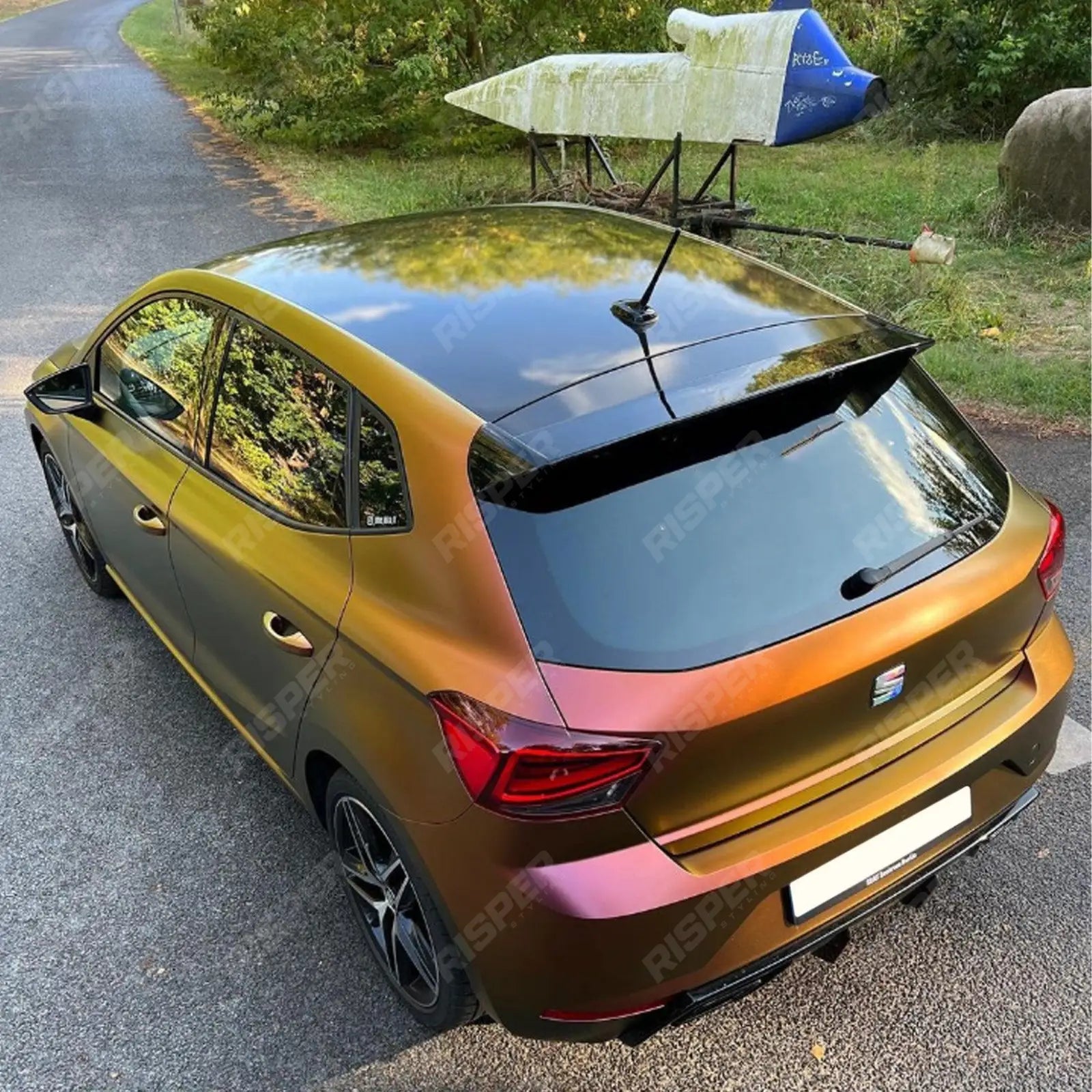 cupra Look' Rear Spoiler In Gloss Black For Seat Ibiza 5dr Mk5 6f 2017-2022