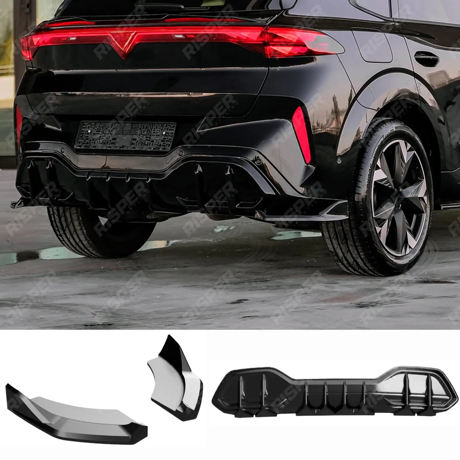 Cupra Terramar MK1 2025 On Rear Diffuser & Rear Side Splitters In Gloss Black