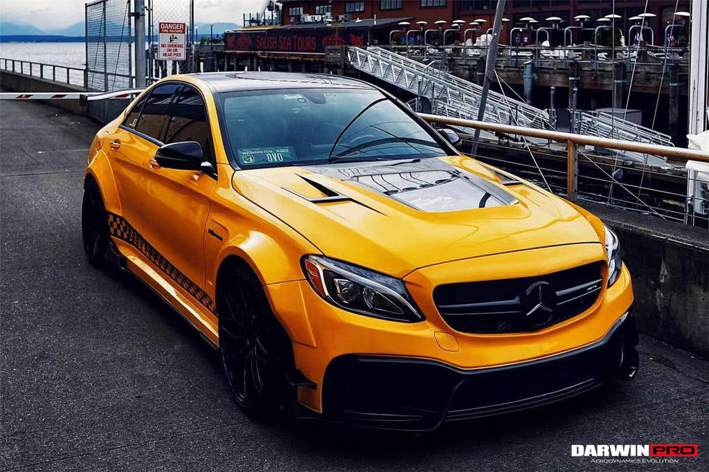DARWINPRO - MERCEDES BENZ W205 C63 & C6S AMG COUPE 2015 -2021 PARTIAL CARBON FIBER HOOD BONNET