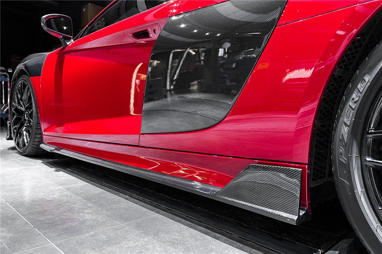 DARWINPRO - AUDI R8 COUPE / SPYDER 2016-18 IMP PERFORMANCE CARBON FIBRE SIDE SKIRTS UNDER BOARD