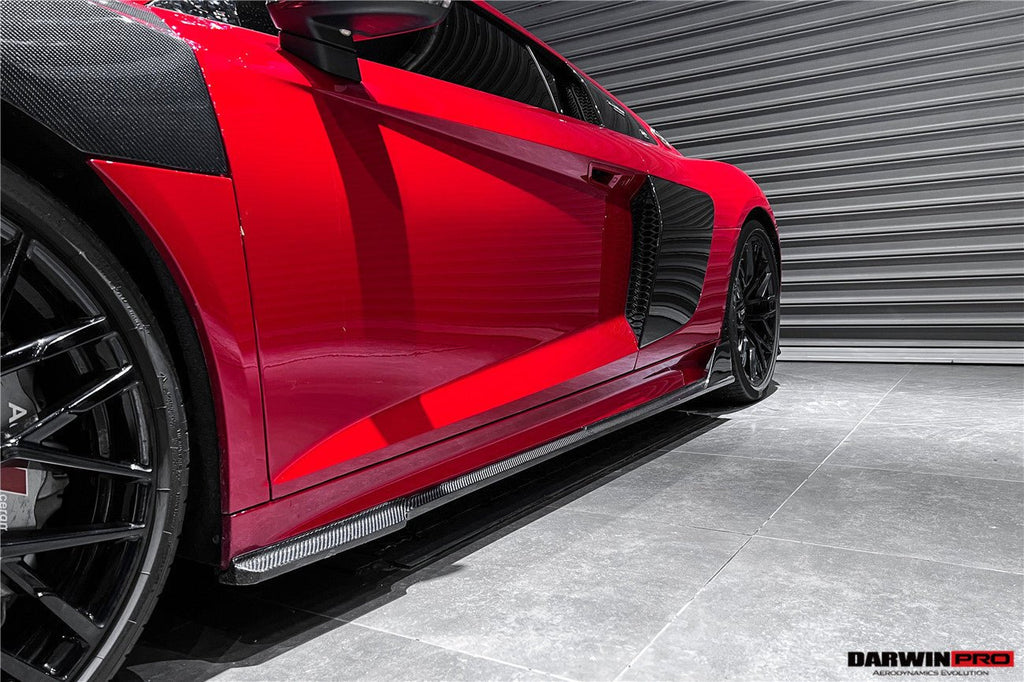 DARWINPRO - AUDI R8 COUPE / SPYDER 2016-18 IMP PERFORMANCE CARBON FIBRE SIDE SKIRTS UNDER BOARD
