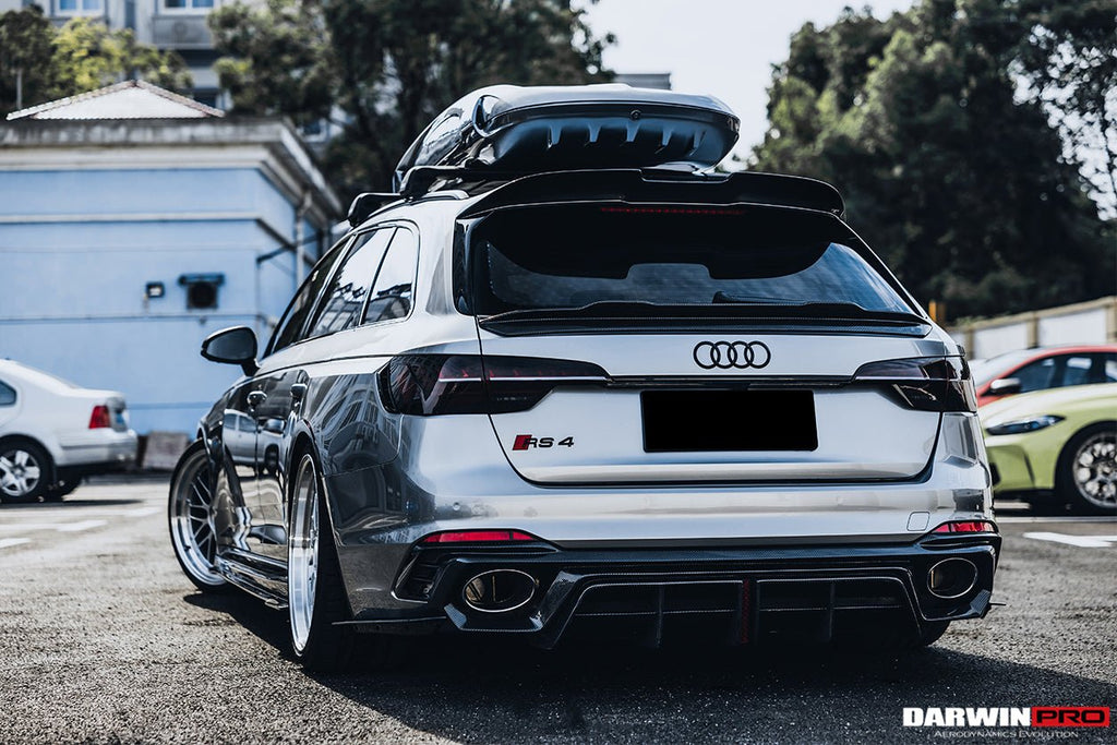 DARWINPRO - AUDI RS4 B9 B9.5 2017 -2024 CARBON FIBRE BKSS LED REAR DIFFUSER AND REAR SIDE SKIRTS
