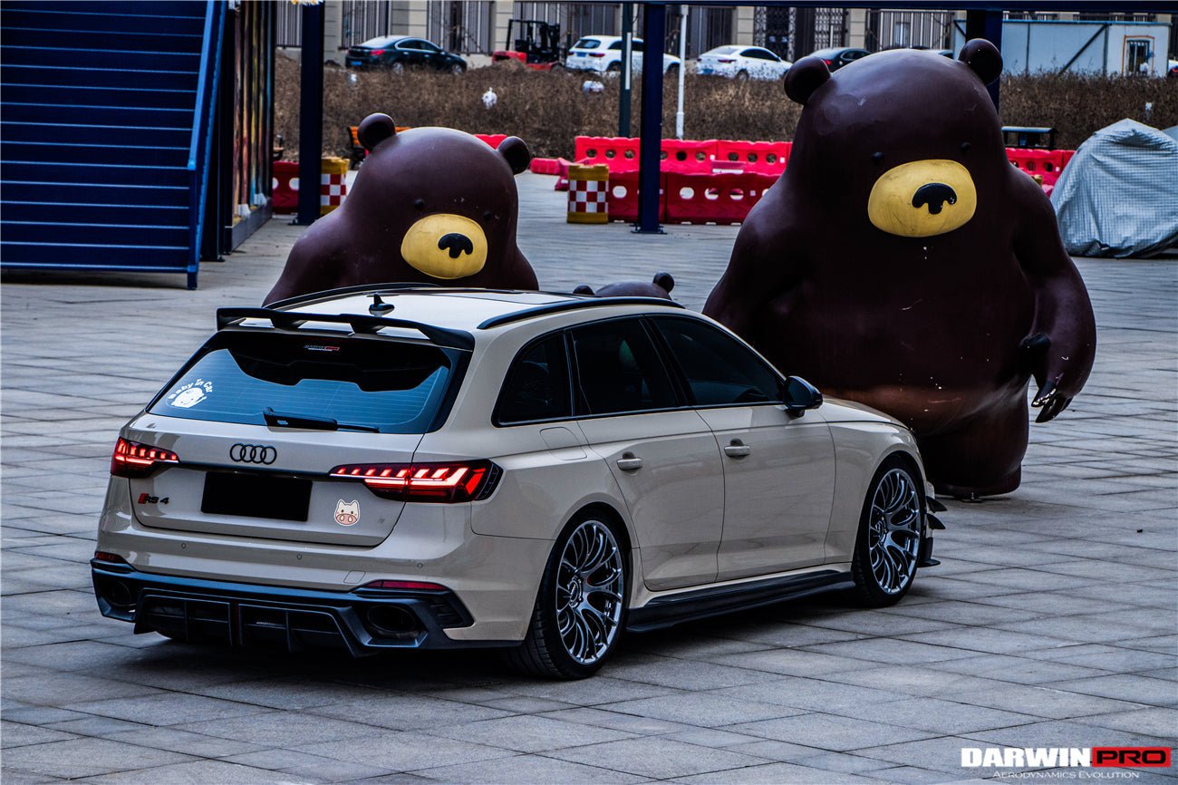 DARWINPRO - AUDI RS4 B9 B9.5 2017 -2024 CARBON FIBRE BKSS LED REAR DIFFUSER AND REAR SIDE SKIRTS