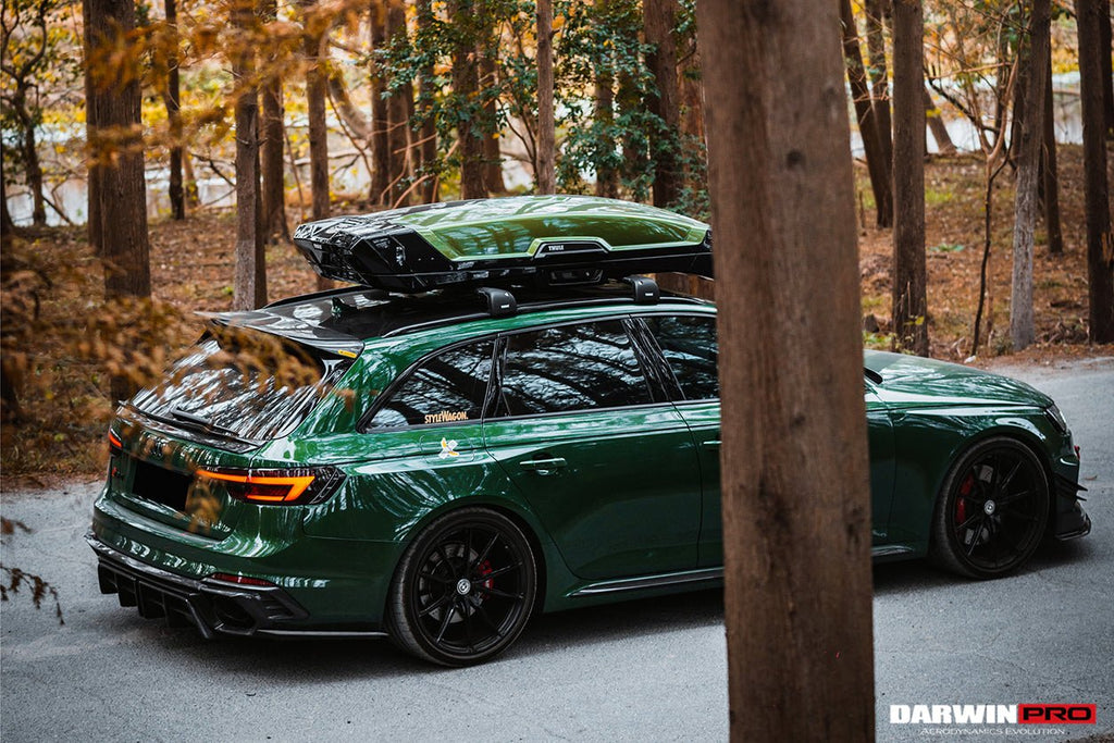 DARWINPRO - AUDI RS4 B9 B9.5 2017 -2024 CARBON FIBRE BKSS LED REAR DIFFUSER AND REAR SIDE SKIRTS