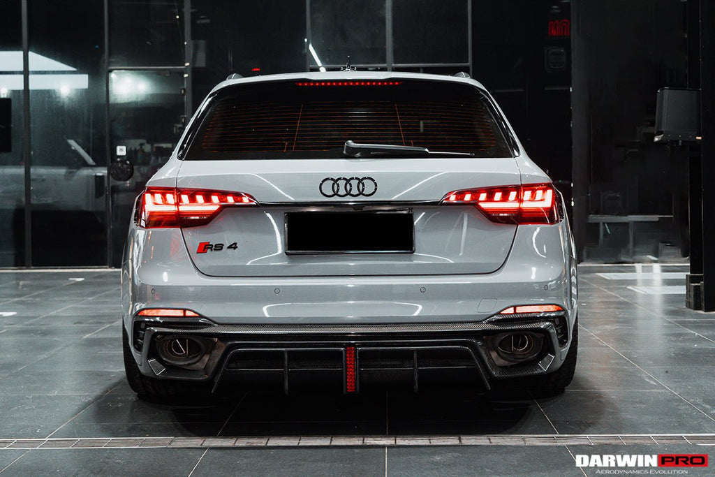 DARWINPRO - AUDI RS4 B9 B9.5 2017 -2024 CARBON FIBRE BKSS LED REAR DIFFUSER AND REAR SIDE SKIRTS