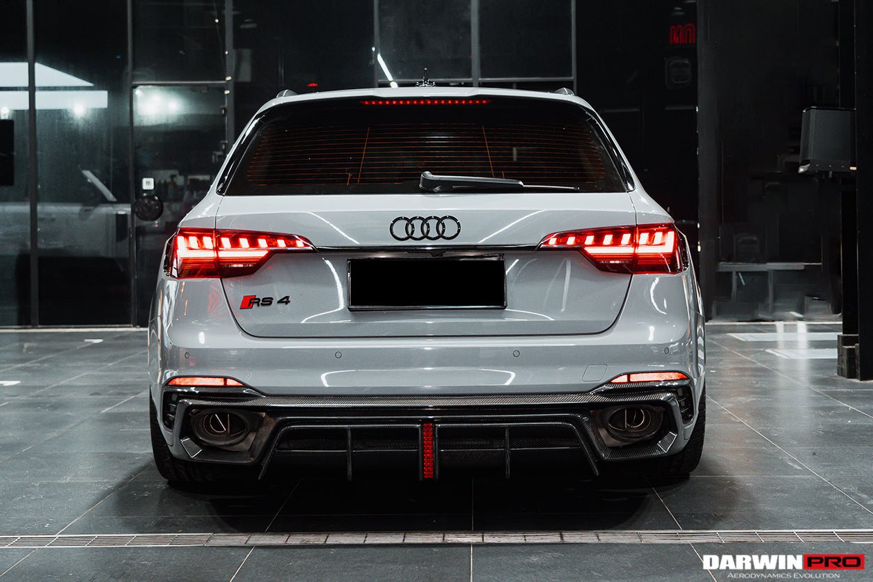 DARWINPRO - AUDI RS4 B9 B9.5 2017 -2024 CARBON FIBRE BKSS LED REAR DIFFUSER AND REAR SIDE SKIRTS