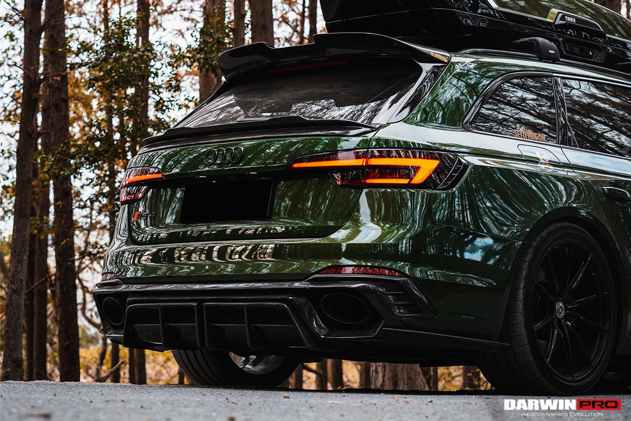 DARWINPRO - AUDI RS4 B9 B9.5 2017 -2024 CARBON FIBRE BKSS LED REAR DIFFUSER AND REAR SIDE SKIRTS