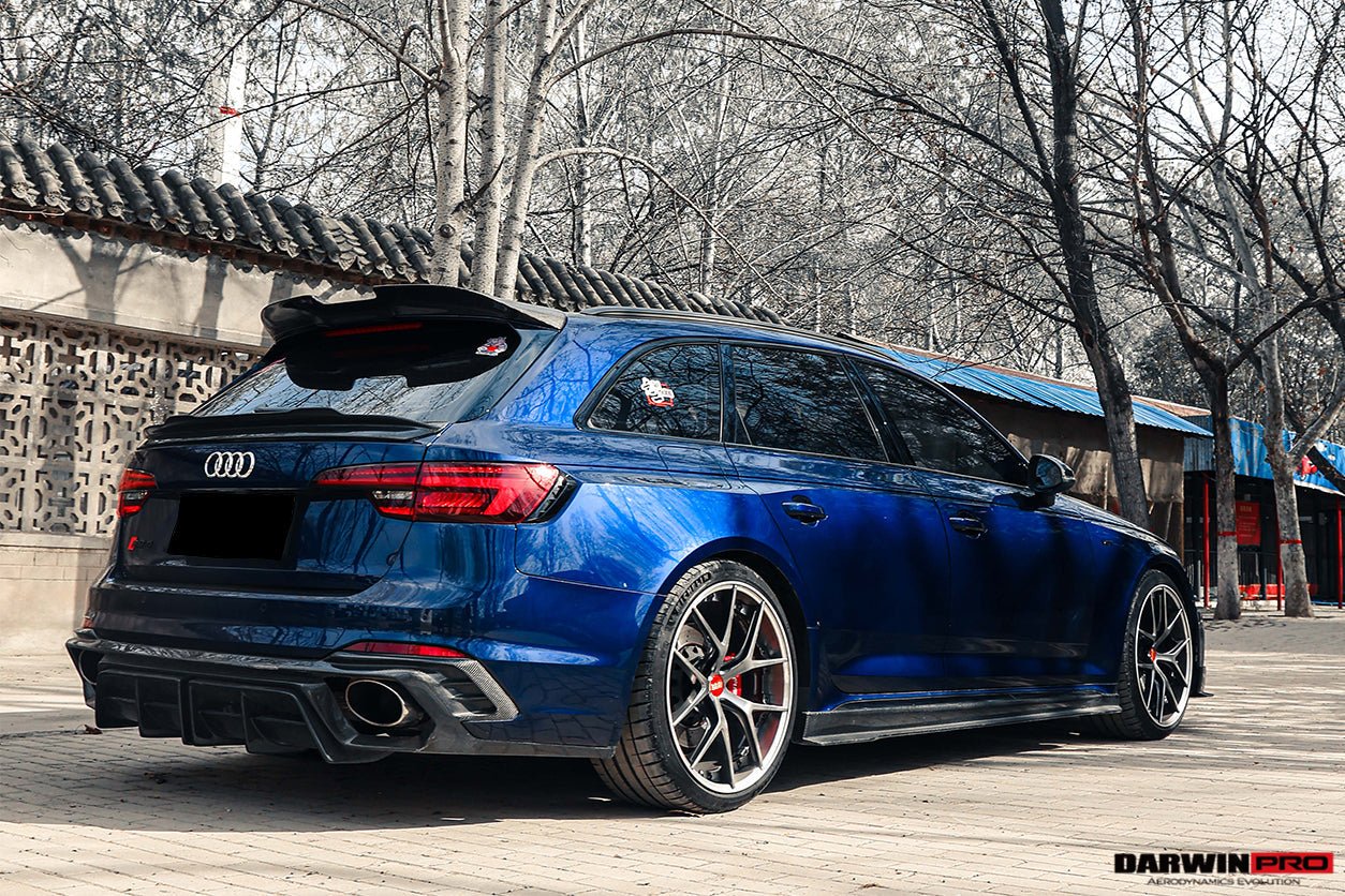 DARWINPRO - AUDI RS4 B9 B9.5 2017 -2024 CARBON FIBRE BKSS LED REAR DIFFUSER AND REAR SIDE SKIRTS
