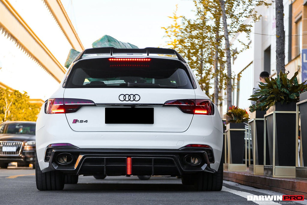 DARWINPRO - AUDI RS4 B9 B9.5 2017 -2024 CARBON FIBRE BKSS LED REAR DIFFUSER AND REAR SIDE SKIRTS