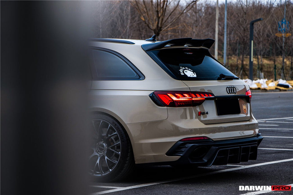 DARWINPRO - AUDI RS4 B9 B9.5 2017 -2024 CARBON FIBRE BKSS LED REAR DIFFUSER AND REAR SIDE SKIRTS
