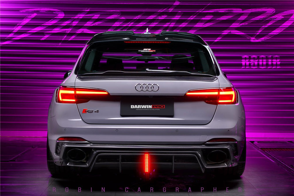 DARWINPRO - AUDI RS4 B9 B9.5 2017 -2024 CARBON FIBRE BKSS LED REAR DIFFUSER AND REAR SIDE SKIRTS