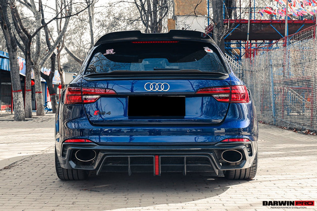 DARWINPRO - AUDI RS4 B9 B9.5 2017 -2024 CARBON FIBRE BKSS LED REAR DIFFUSER AND REAR SIDE SKIRTS