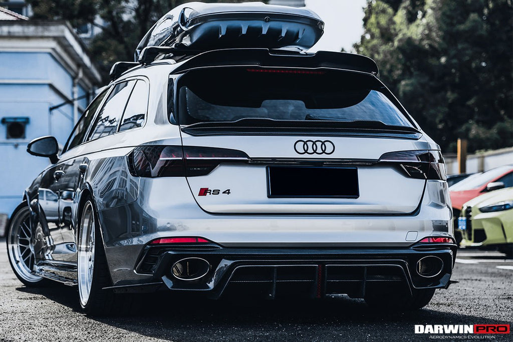 DARWINPRO - AUDI RS4 B9 B9.5 2017 -2024 CARBON FIBRE BKSS LED REAR DIFFUSER AND REAR SIDE SKIRTS