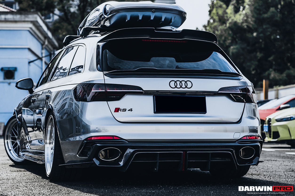 DARWINPRO - AUDI RS4 B9 B9.5 2017 -2024 CARBON FIBRE BKSS LED REAR DIFFUSER AND REAR SIDE SKIRTS